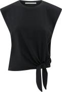 Yaya Mouwloze top met knoopdetail Zwart dames