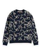 Scotch & Soda Sweater Aop Blauw heren