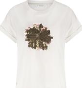 Nukus T-shirt Rimona Paillet Flower Off White dames