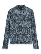 Scotch & Soda Longsleeve Ikat Feather Blauw dames