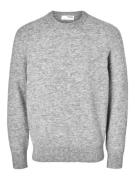 Selected Homme Trui Rai Gebreid Crew Neck Grijs heren