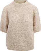 Zusss Boucle Trui met Ronde Hals Beige dames