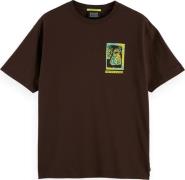 Scotch & Soda T-shirt Artwork Bruin heren