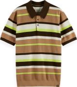 Scotch & Soda Polo Striped Bruin heren