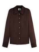 Scotch & Soda Blouse with ruffle Bruin dames