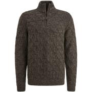 Vanguard Half-zip Trui wol blend mouline Antraciet heren