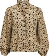 Object Blouse Dea Ruche Beige dames
