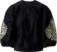 Zusss Blouse ket borduur mouwen Zwart dames