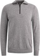 Cast Iron Trui met halve rits van katoen mouliné Blauw heren