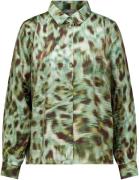 Geisha Blouse Print Groen dames