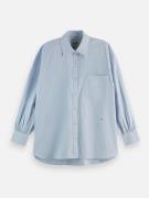 Scotch & Soda Blouse Girlfriend oxford stripes Blauw dames
