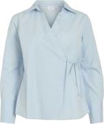 Vila Blouse Lumi Wrap V-neck Blauw dames