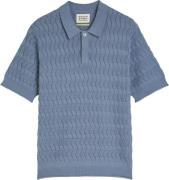 Scotch & Soda Polo Pointelle Knitted Regular fit Indigo heren