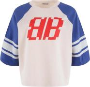 Anna Blue Top Boxy Off White dames