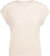 Yaya Mouwloze Trui Beige dames