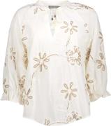 Geisha Top Embroidered Off White dames