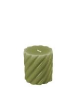 Present Time Kaarsen Pillar candle Swirl small Groen