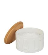 Balvi Koken & Tafelen Salt Cellar Salt XL Bamboo Ceramic Wit