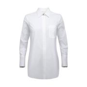 Adrianne Shirt - Verfijnde Look, Gouden B-Knoop Detail Busnel , White ...