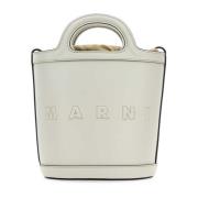 Wit leren kleine Tropicalia bucket tas Marni , White , Dames