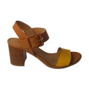Tan Mustard High Heel Sandals Nerogiardini , Brown , Dames