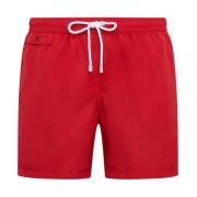 Rode Polyester Swim Boxer Kiton , Red , Heren