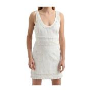 Linnen Geborduurde Jurk Twinset , White , Dames