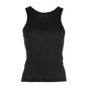 Zwarte Katoenen Geribbelde Tanktop Wardrobe.nyc , Black , Dames