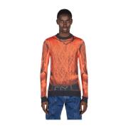 Grafische Print Longsleeve Top Y/Project , Orange , Heren