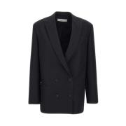 Zwarte Oversized Blazer met Peak Revers Philosophy di Lorenzo Serafini...