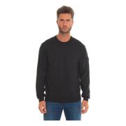 Exmoor05 Ronde Hals Pullover met Armlogo Peuterey , Black , Heren