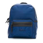 Canvas Rugzak met Leren Details Kiton , Blue , Heren