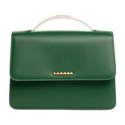 Luxe Groene Leren Handtas RUN OF , Green , Dames