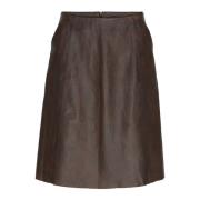 A-Lijn Leren Rok 100069 Antiekbruin Btfcph , Brown , Dames