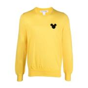 Gele Disney Crew Neck Gebreide Trui Comme des Garçons , Yellow , Heren