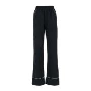 Straight Trousers Off White , Black , Dames