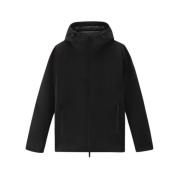 Zwarte Tech Softshell Jas met Verstelbare Capuchon Woolrich , Black , ...