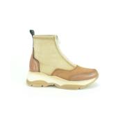 Kameel en Beige Bone Enkellaarzen Hispanitas , Beige , Dames