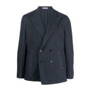 Dubbelrij Navy Blazer Boglioli , Blue , Heren