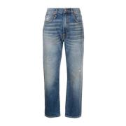 Leren Boyfriend Jeans R13 , Blue , Dames