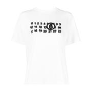 Nummers Motief Crew-Neck T-Shirt MM6 Maison Margiela , White , Dames