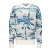 Blauwe Palm Sweatshirt Laneus , Blue , Heren