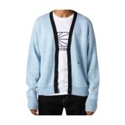 Italiaans Gemaakt Cardigan met Acryl en Mohair Rassvet , Blue , Heren