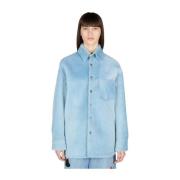 Opal Omkeerbare Leren Jas Marni , Blue , Dames