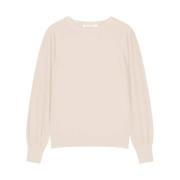 Puffy Sleeve Sweatshirt Summum Woman , Beige , Dames