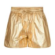 Metallic Elastische Taille Shorts Co'Couture , Yellow , Dames