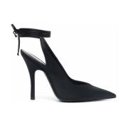 Zwarte Leren Pumps met Enkelbandje The Attico , Black , Dames