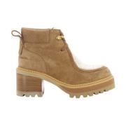 Cognac Shearling Haklaarzen See by Chloé , Brown , Dames