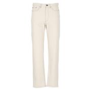 Hoge Taille Ivoor Katoenen Jeans A.p.c. , Beige , Dames