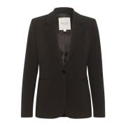 Klassieke Zwarte Blazer met Lange Mouwen Part Two , Black , Dames